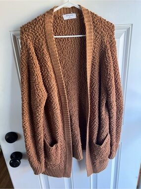 ZENANA open front popcorn knit cardigan sweater